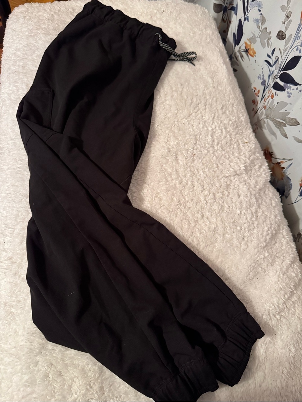Black Elastic Drawstring Jogger Scrub Bottom Pants Jaanuu Size 3X Ladies